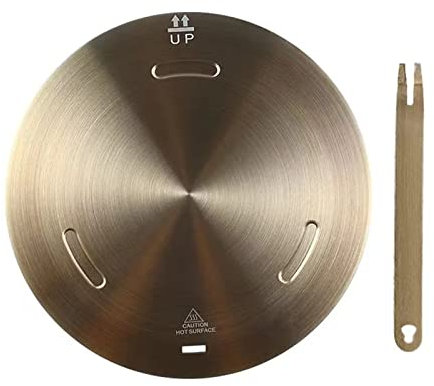 Induction Hob Converter Plate, Beswarmy Induction Adapter Plate with Removable Handle for Gas Stove, Coffee Milk Cookware Induction Hob Simmer Ring Plate 16cm