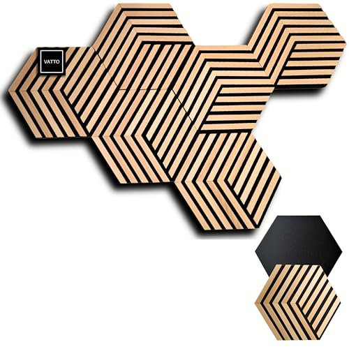 AKUSTIKPANEELE Holz WANDDEKO Holzpaneele Wand - 3D Wandpaneele HOLZ WANDDEKO Holz Wandpaneele HOLZ DEKO WAND Wandverkleidung Holz Akustikplatten Hexagon Schallabsorber Schalldämmung Schallschutz