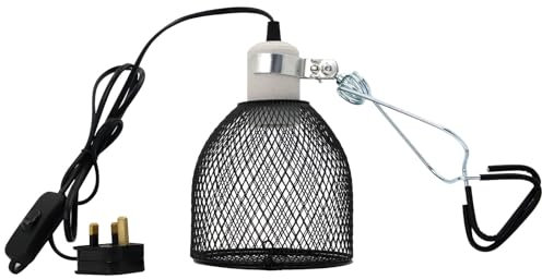 Reptile Heating Lamp with Clip, Tortoise Ceramic Heat Lamps Lampshade Holder for E27 UVA UVB Bulbs Reptile Anti-scalding Bracket Cage for Lizard Spider Snake Bearded Dragon Chick