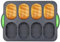 TTSTOIEE Baguette Backform - Lebensmittelqualität Silikon Backform 8 Schlitze Design Baguette-Backblech/Hotdog/Brötchen hohe Temperatur resistent wiederverwendbar Brotbackform