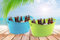 Ice Buckets Pack of 2 Outdoor Party BBQ Summer Party Drinks Home Garden Bello Barware - Blue & Green