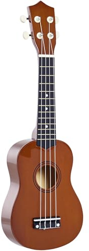 HOMCOM Ukelele 21 Pulgada Ukelele Soprano para Principiantes apto para Concierto y Escuelas Cuerdas de Nylon Material Madera Marrón