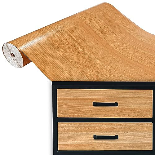 DecoMeister Vinilo Adhesivo Para Muebles Imitación de Madera de Haya Roja Papel Autoadhesivo Lámina Para Pared Cocina Puertas En Rollo Para Forrar Aspecto Madera 67,5 x 100 cm Por Metros
