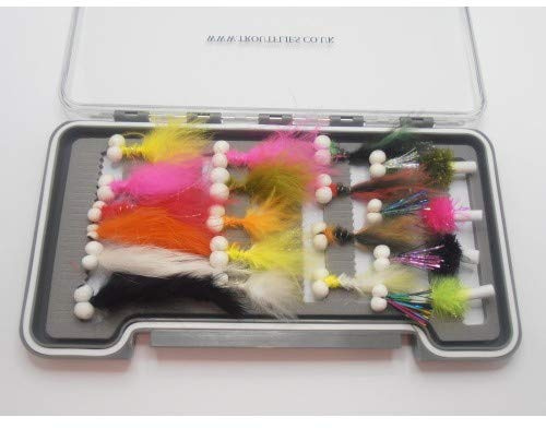 24 Booby und FAB Fliegen – Set Forellenfliegen, Größe 10, gut für stilles Wasser