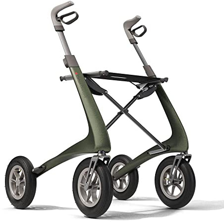 byACRE Carbon Overland Adult Rollator, All-Terrain, Ultra-Durable, Foldable, Green