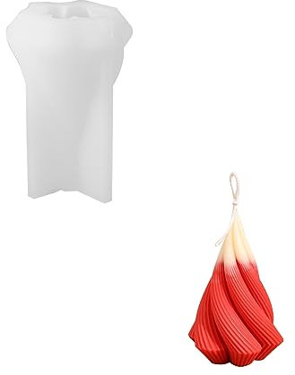 Boowan Nicole Spiral Christmas Tree Silicone Molds for Concrete,Cement Candle Jar Mold for DIY,Silicone Molds Gift for Christmas (LZ0611)