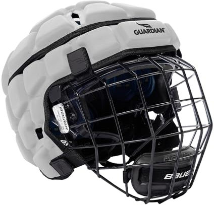 Guardian Kappe - Soft-Shell Helmüberzug für Hockey - reduziert Stöße und schützt Helme - Einheitsgröße für Jugend-, Gymnasium- und College-Programme - Silber