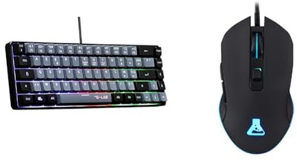The G-Lab Keyz Hydrogen, Clavier Gamer 60%, Clavier Semi-mécanique Filaire Azerty & Kult Helium Souris Gamer Filaire USB - Capteur Optique 800 à 3200 DPI