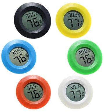 Lot de 6 mini thermomètres-hygromètres numériques - Pour intérieur, serre, salon, chambre de bébé, chambre de personnes âgées, bureau, cave à vin, etc