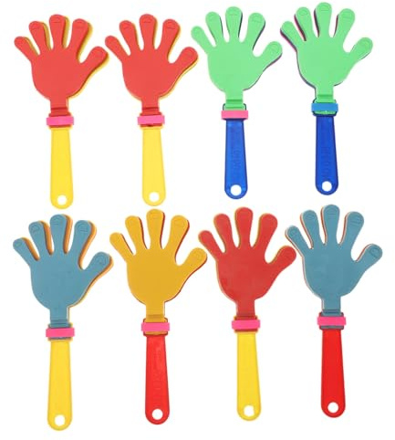 Hemobllo Aplaudidores De Mano De Plástico Pequeños Multicolor, Instrumentos De Ruido Para Fiestas, 8 Piezas, Para Cumpleaños y Eventos Deportivos, Aptos Para Niños y Adultos
