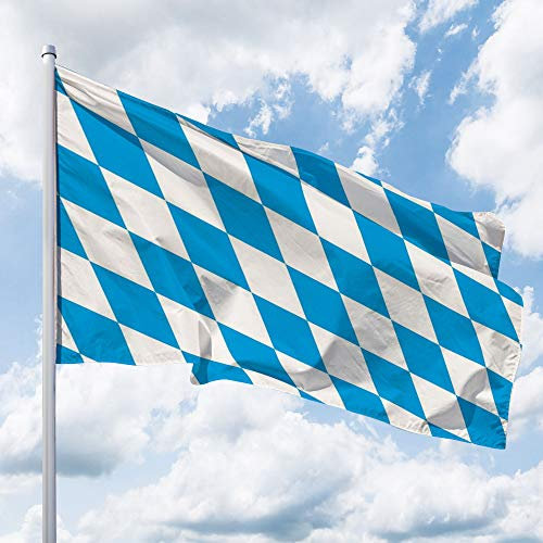 Deitert Bundesland-Flagge Bayern – 200x120 cm Bayern-Flagge ohne Wappen (Raute), Hissfahne aus reißfestem Polyester, Bayern-Fahne mit Doppelsicherheitsnaht gesäumt