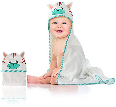Ecomky Asciugamano per bambini con cappuccio mantello bagno per bambini 100% cotone progettato in Spagna regalo neonato ragazze bambini 1,2,3,4 e 5 anni unisex 90 x 90 cm morbido assorbente 0-5 anni