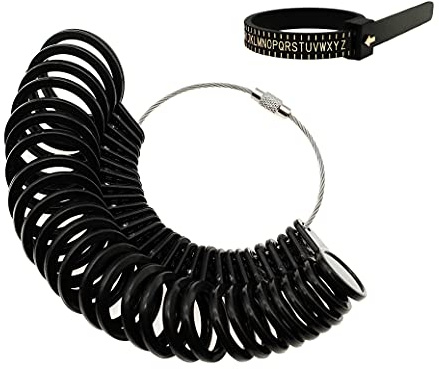 LIPIODOL Ring Sizer UK A-Z US Ring Sizer Gauge Set Finger Size Measurer Women Mens Ring Measurement Tool Sizing Belt Measurement Scales Kit Tools for Measuring Rings Diameters