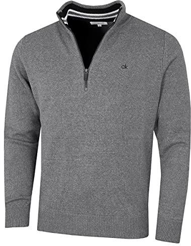 Calvin Klein Golf Herren Baumwollpullover - Grey Marl Sport - L