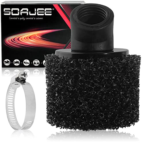 SOAJEE 1 tum 28 mm vinklat svart luftfilter för 50 cc – 90 cc 110 cc 125 cc 150 cc GY6 motor motorcykel ATV Quad Scooter Go Kart Mini Moto Pocket Pit Dirt Racing Bike XR50 Suzuki Yamaha 27 mm