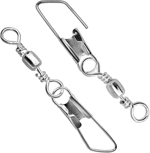 NewShot Fishing Barrel Swivels, High-Strength Safty Snaps Connector Clips Solid Rings for Freshwater Saltwater Bass Carp Fishing (2A (Pack of 20, 19lb))