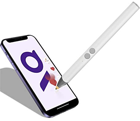 Uogic Stylet Actif pour écrans Tactiles avec Commande à Distance de l'obturateur de l'appareil Photo, léger et Mince, Stylet Numérique pour iPhone/Android et écrans Tactiles Capacitifs