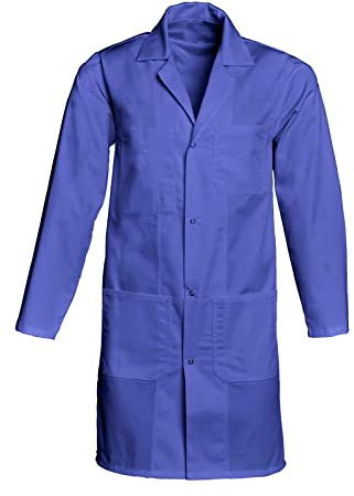 Veste de Travail Homme Type Blouse Bleu de Protection résistant Confortable Manches Longues Boutons Pressions (FR/ES, Alpha/Lettres, 4TG, Taille Normale, Taille Normale, Bleu)