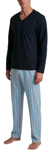 CALIDA Special Pyjama, lang Herren, aus 100% Baumwolle Dolphin Blue 46-48