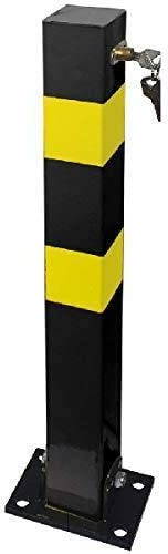 Shield Autocare Parking Bollard – Lockable Folding Security Post for Driveway – Heavy Duty Parking Drop Down Barrier with 4 Keys – Removable Square Bollards for Driveways