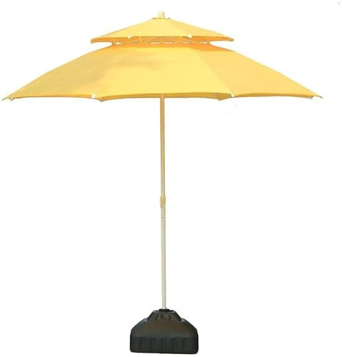 NOALED MaGiLL Sonnenschirme, 7,5 Fuß/9 Fuß, Doppel-Gartenschirm, Outdoor-Sonnenschutz für Strand/Pool/Terrassenschirme, runder Sonnenschutz (gelb,
