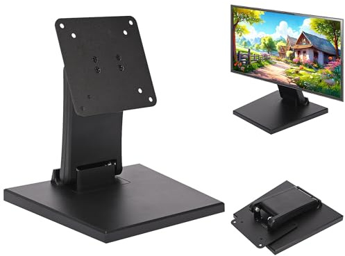 Flat Monitor Stand,Folding Heavy Duty Low Profile Monitor Mount Adjustable Monitor Desk Stand 10-27 inch Folding Metal Monitor Desk Mount Supports VESA Compatible 75x75mm 100x100mm