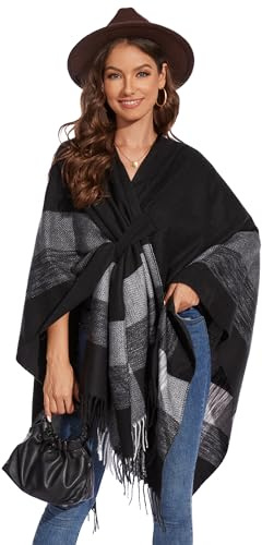 colornival Damponcho, varm, elegant poncho, filt, kashmir, poncho, cape, stickad poncho, kappa, vinterponcho, sjal, kvinnor, present till födelsedag