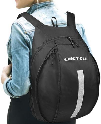 Mochila impermeable para casco de motocicleta, bolsa de bicicleta con gran capacidad, bolsa de viaje negra ligera para moto, bicicleta, camping, deportes al aire libre y péndulo | duradera y estilvo