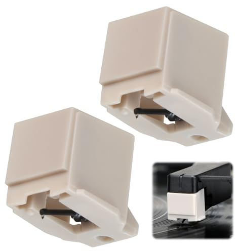 Ryetvok 2-Pack ATN3600L Replacement Needle for Victrola Record Player - Diamond Victrola Needle Replacement for Audio-Technica AT-LP60 AT-LP60X, Crosley, Sony, Jensen, ION Turntable (White)