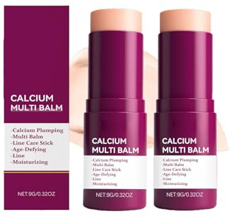 Bálsamo Multiusos, Stick Antiarrugas, Bálsamo Multiusos con Calcio, Antiedad, Hidratante, Rico en Almendra y Vitamina E para Bálsamo Labial, Crema para el Contorno de Ojos, Cuello (2)