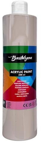 Akrylfärg 500 ml – högpigmenterade konstnärer akrylfärger, vattentäta och veganska – perfekt för akrylpouring och målning på duk, trä, sten, papper, tyg och metall (beige)