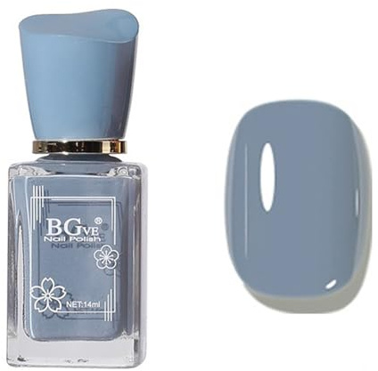 Blue Nail Polish - Light Blue Fingernail Polish Quick Dry - Air Dry Nail Varnish - High Gloss Long Lasting Natural Nail Gel - DIY Nail Lacquer Art Home for Women Girls - No UV Needed