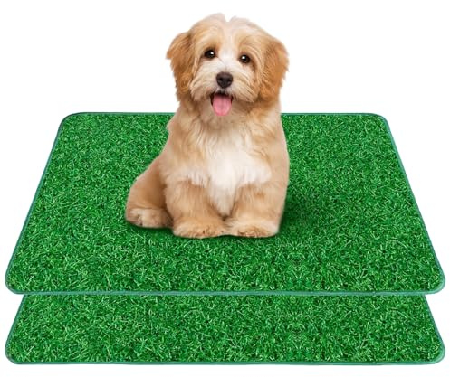 2 pezzi di toilette per cani con erba sintetica, toilette per cuccioli e cani, sostituibile con erba sintetica per esterni, lettiera per cuccioli riutilizzabile per cani di taglia piccola e grande, 36