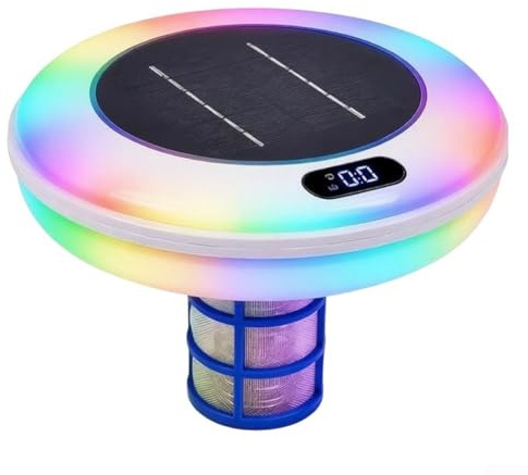 Ionizzatore solare per piscine, idropulitrice ad energia solare, per nuoto notturno e pulizia continua dell'acqua, per piscine, vasche idromassaggio, stagni e acquari