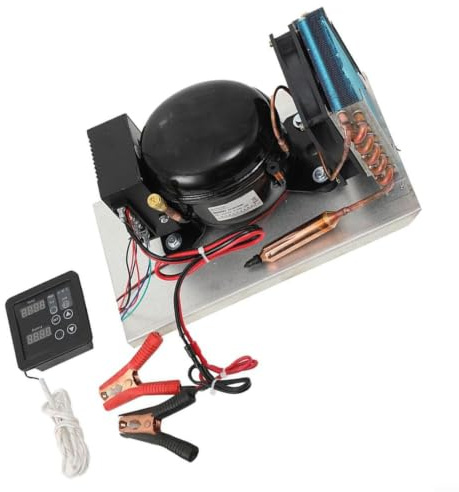 Helilyco BD25HC DC 12-24V Refrigerador compresor, unidad refrigerada por aire lista para energía solar con controlador, motor silencioso para aplicaciones marinas para automóviles