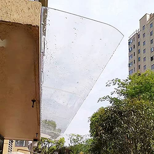 Justerbar osynlig dörrbaldakin och fönstermarkis – polykarbonat regn och UV-skydd markis för balkong och tak, storlek 50 x 270 cm (20 tum x 106 tum) – väderbeständigt och snyggt utomhussköld