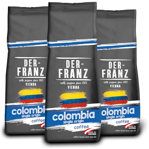 Der-Franz Columbia Single Origin Coffee, whole bean, 3 x 500 g