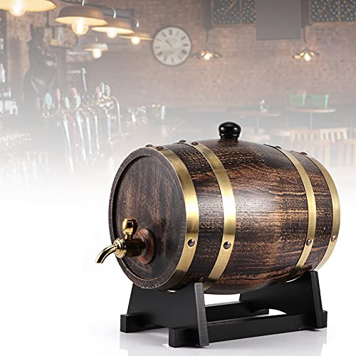 Oak Aging Whiskey Barrel,3L Oak Barrel with Faucet,Custom Whiskey Barrel for Aging Cocktail Aging, Bourbon, Scotch, Whiskey,Rum, Wine, Whiskey Barrel Bourbon Barrel Oak Spirals for Aging Whiskey