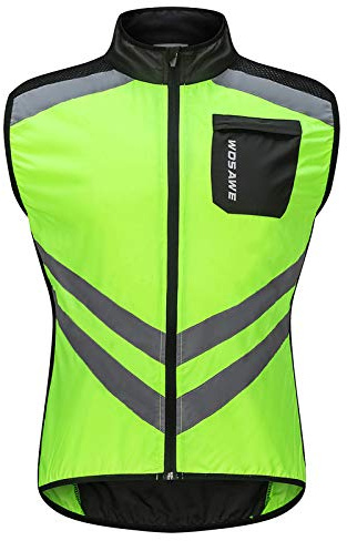JINGRU Chaleco de Ciclismo para Hombre, Plegable, de Secado Rápido, Transpirable, Reflectante, Chaleco de Seguridad para Deportes, para Montar, Correr, Trotar, Senderismo
