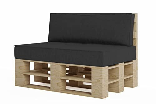 Chilly Pilley Pallkudde Pallöverdrag Pallkudde Sittdyna Ryggstöd Kallskum Skumflingor Som Fyller Många Storlekar Och Färger (Set Med 2, Svart)