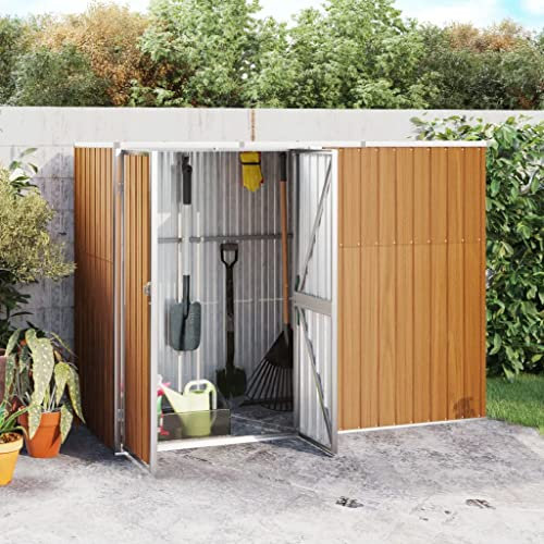 vidaXL Abri à Outils de Jardin Marron 225x89x161 cm Acier galvanisé