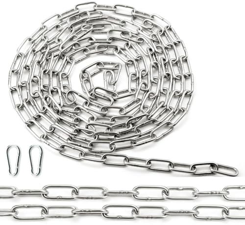 Ziamzra Catena 2M φ3mm Cadenas Cadena de Acero Inoxidable Cadena Acero Inoxidable de Eslabón Corto Piezas Cadena Candado para Mascotas Tender la Ropa Antirrobo Cubos de Basura