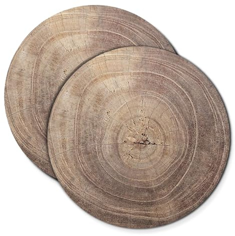 TIENDA EURASIA – Salvamantel Individual | Pack de 2 Unidades | Salvamanteles | Corcho Natural | Varios Tamaños | Redondo y Rectangular (Madera 38 cm)
