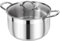 Kirecoo Olla de acero inoxidable – Olla de inducción resistente de 5 cuartos con tapa visible para pasta, sopa, espaguetis, olla grande antiadherente de fondo grueso, utensilios de cocina profundos