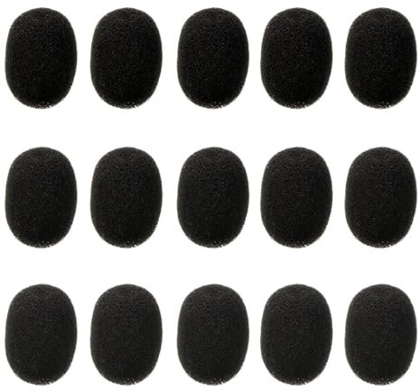Lapel Headset Microphone Windscreens, Foam Microphone Covers, Mini Size, 15 Pack