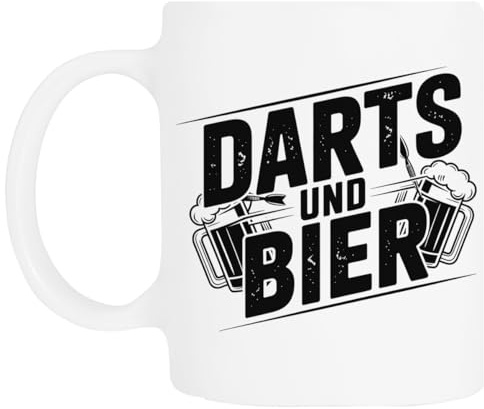 TAMBOOTEE Freccette E Birra Bicchiere Da Bere In Ceramica Bianca