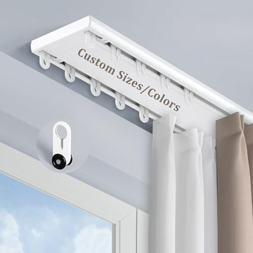 Genérico Juego De Rieles para Cortinas a Medida, De Aluminio, Dobles, para Techo, con Deslizamiento Silencioso, para Sala De Estar, Dormitorio Y Hospital. Fácil Instalación