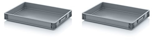 Auer Packaging 2x Eurobehälter-Eurobox 60 x 40 x 7,5 cm inkl. gratis Zollstock * 2er Set