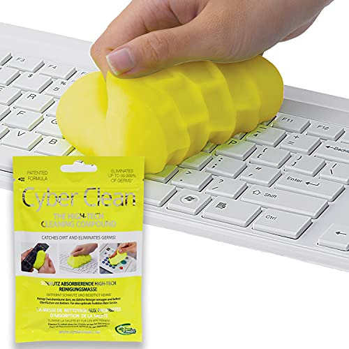 CYBER CLEAN Home & Office Reinigungsmasse 80g Zip Beutel - Reinigungsgel, Tastaturreiniger, wiederverwendbare Reinigungsknete für Haushalt, Elektronik und Auto, Staubentferner