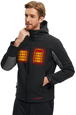 CONQUECO Hombre Chaleco con Calefacción Eléctrico Ropa Abrigada de Invierno para Motocicleta Viajes Pesca Golf